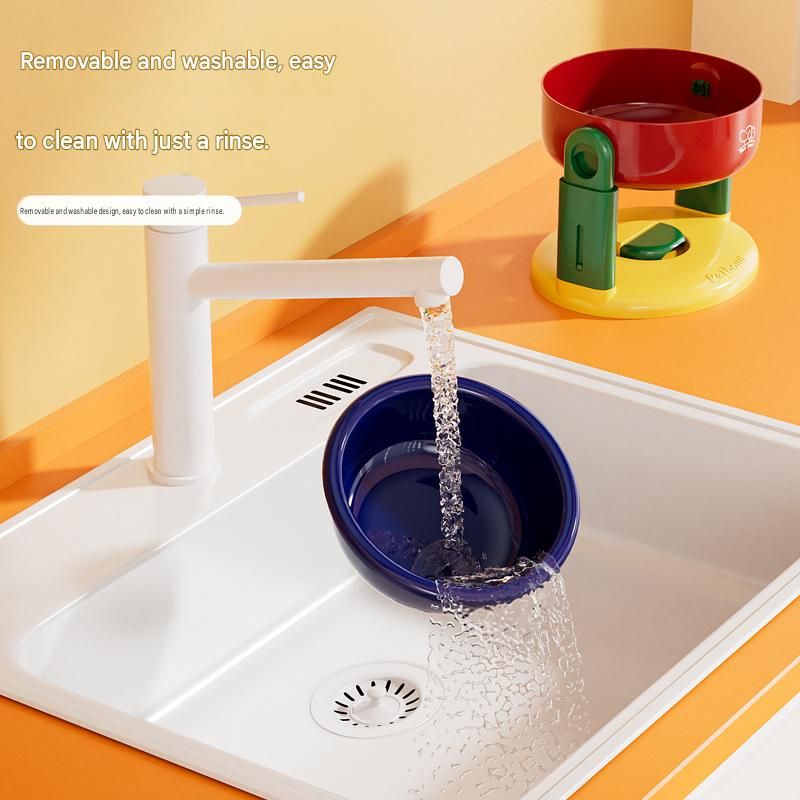 Adjustable Anti-Spill Pet Bowl with Suction Base – Pink