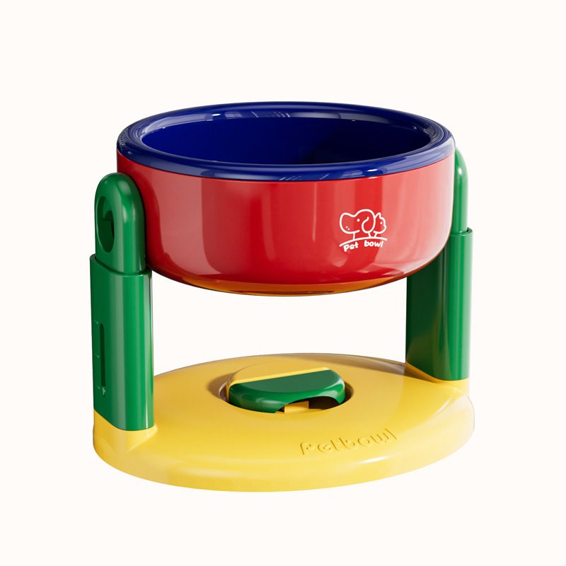 Adjustable Anti-Spill Pet Bowl with Suction Base – Red