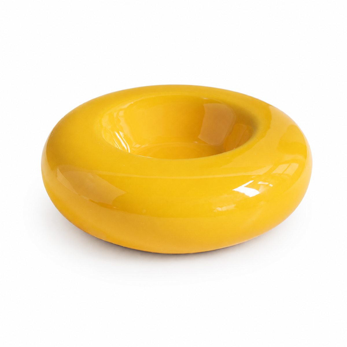 50ml Ceramic Donut Pet Bowl – Yellow