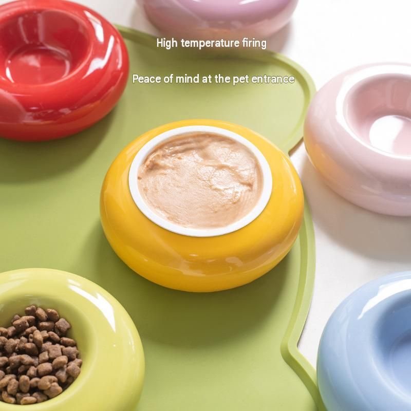 50ml Ceramic Donut Pet Bowl – Pink