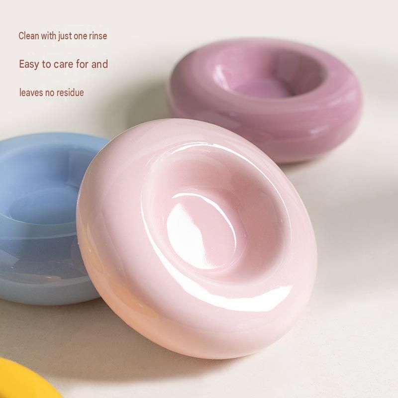 50ml Ceramic Donut Pet Bowl – Pink