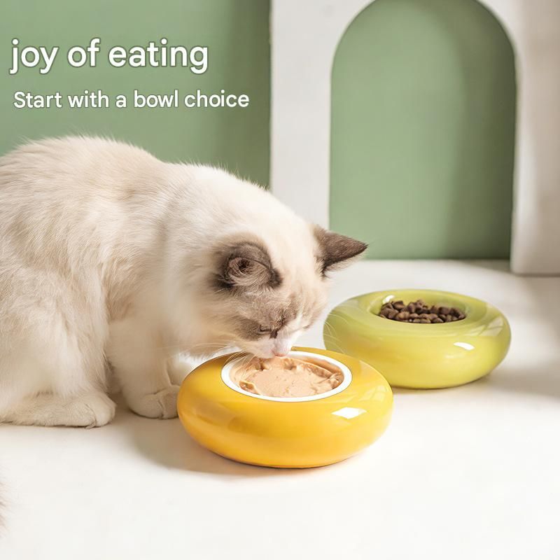 50ml Ceramic Donut Pet Bowl – Purple