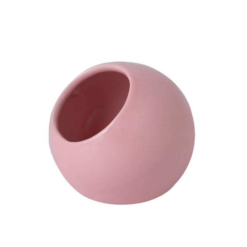 Anti-Splash Ceramic Bird Feeder Bowl – Pink