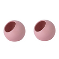 Anti-Splash Ceramic Bird Feeder Bowls – Pink, 2 Pack