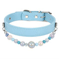 Beaded Dog Collar – Sky Blue, Large