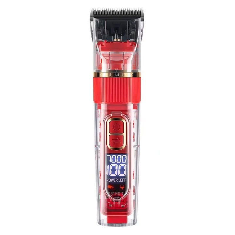 2000mAh Transparent Pet Hair Clippers – Red