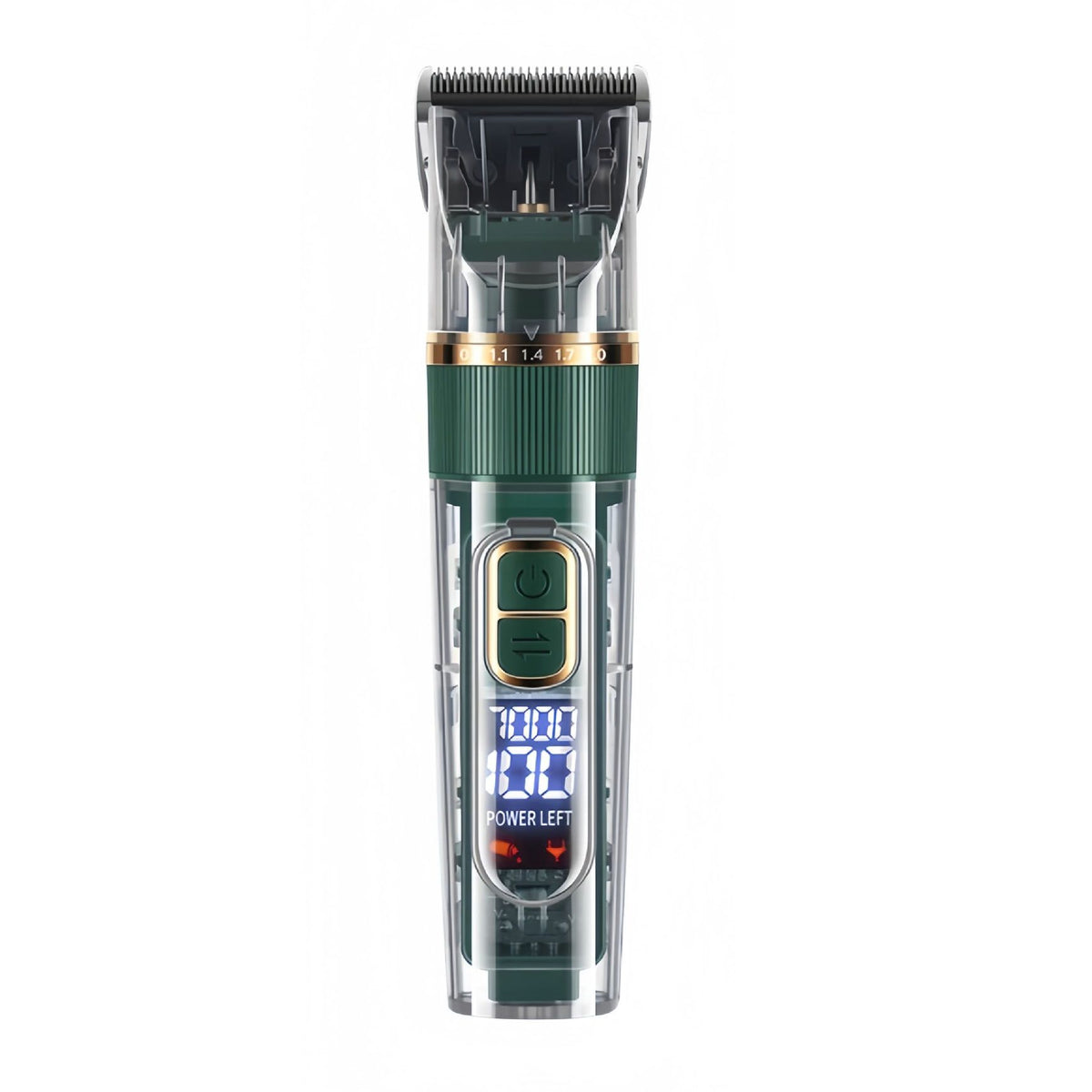 2000mAh Transparent Pet Hair Clippers – Green