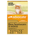 Advocate – Fleas, Heartworm & Worms – Kittens & Small Cats up to 4kg (3 Pack)