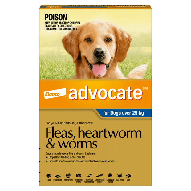 Advocate Fleas, Heartworm & Worms for Dogs Over 25kg (1 x 4.0ml Tube)