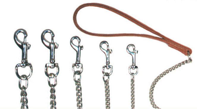 Beau Pets Chain Lead with Leather Handle – 120cm