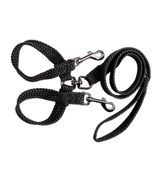Beau Pets Double Nylon Brace Lead - 20mm x 135cm - Black